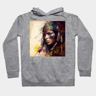 Powerful American Native Warrior Woman #4 Hoodie